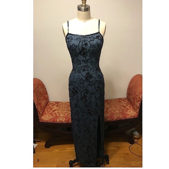 Sean Collection Blue Beaded Dress - Picture 1 of 9